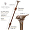 Sparrow Bird Walking Stick Cane Solid Bronze & wood - GC-Artis Walking Sticks Canes