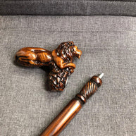 Wooden Walking Stick Cane - Lion King - GC-Artis Walking Sticks Canes