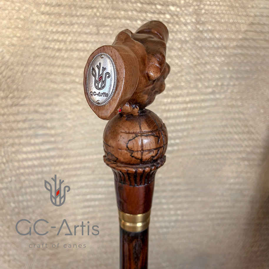 Friendship Handshape Wooden Walking Stick Cane