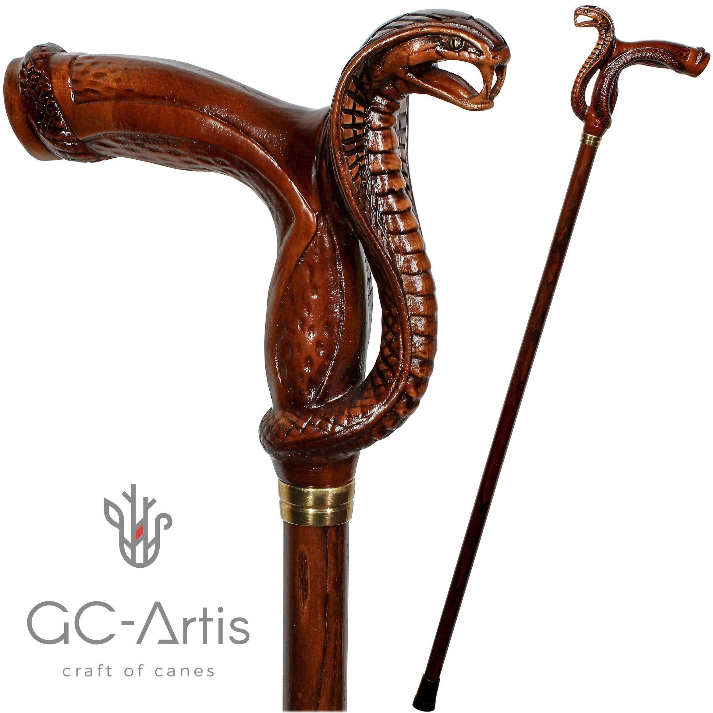 Palm grip Ergonomic handle walking canes made of solid wood, wooden ...