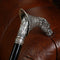 Wolf Wolfman Bronze Silver Plated Walking Stick Cane - GC-Artis Walking Sticks Canes