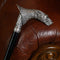 Wolf Wolfman Bronze Silver Plated Walking Stick Cane - GC-Artis Walking Sticks Canes