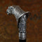 Wolf Wolfman Bronze Silver Plated Walking Stick Cane - GC-Artis Walking Sticks Canes