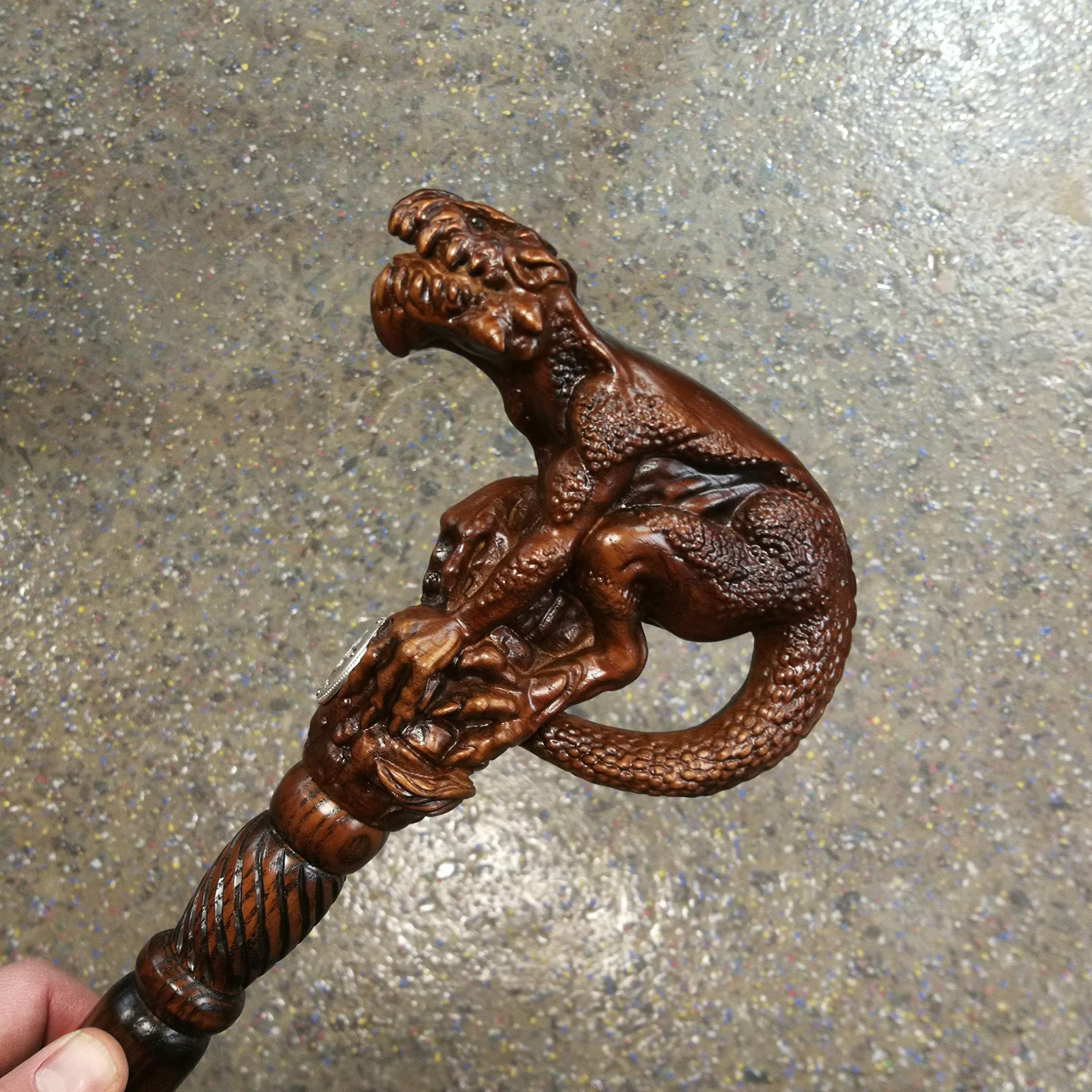 Swamp monster wooden walking stick cane - GC-Artis Walking Sticks Canes