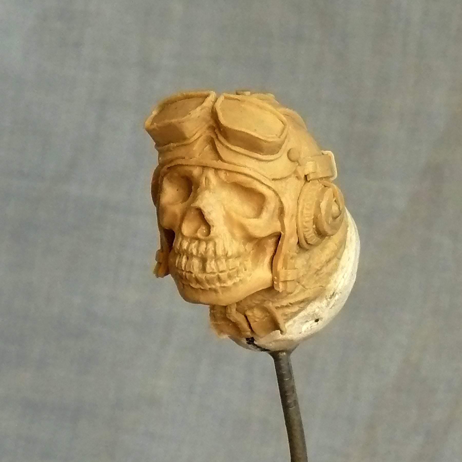 Pilot Skull Cane Walking Stick Bronze & Wooden Air forсe style - GC-Artis Walking Sticks Canes