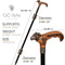 Ram Skull Bronze Walking Cane Stick - GC-Artis Walking Sticks Canes