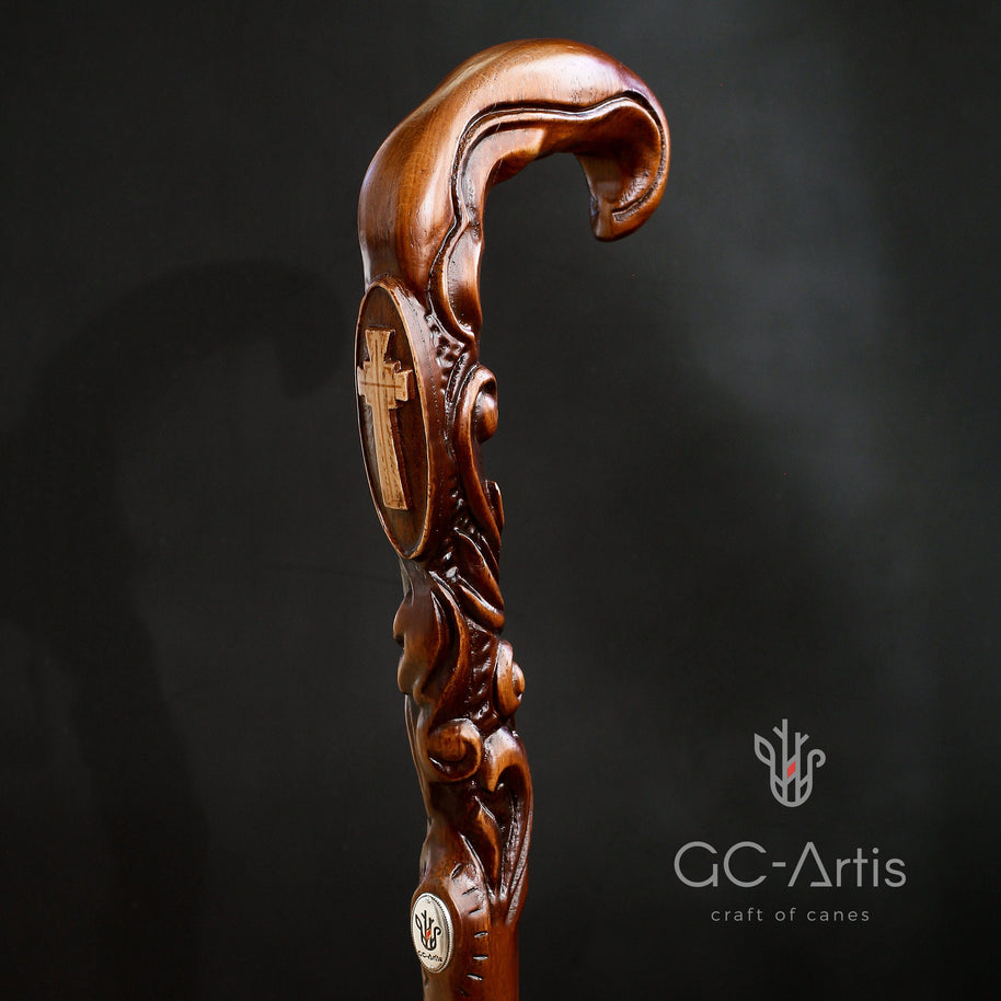 Christian Cross Wooden Walking Stick Cane