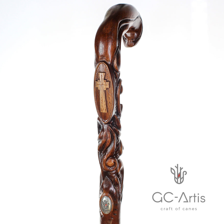 Christian Cross Wooden Walking Stick Cane