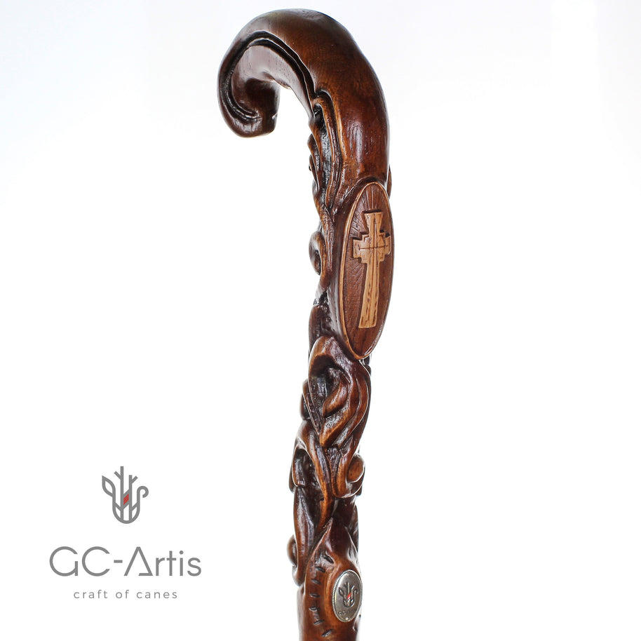 Christian Cross Wooden Walking Stick Cane