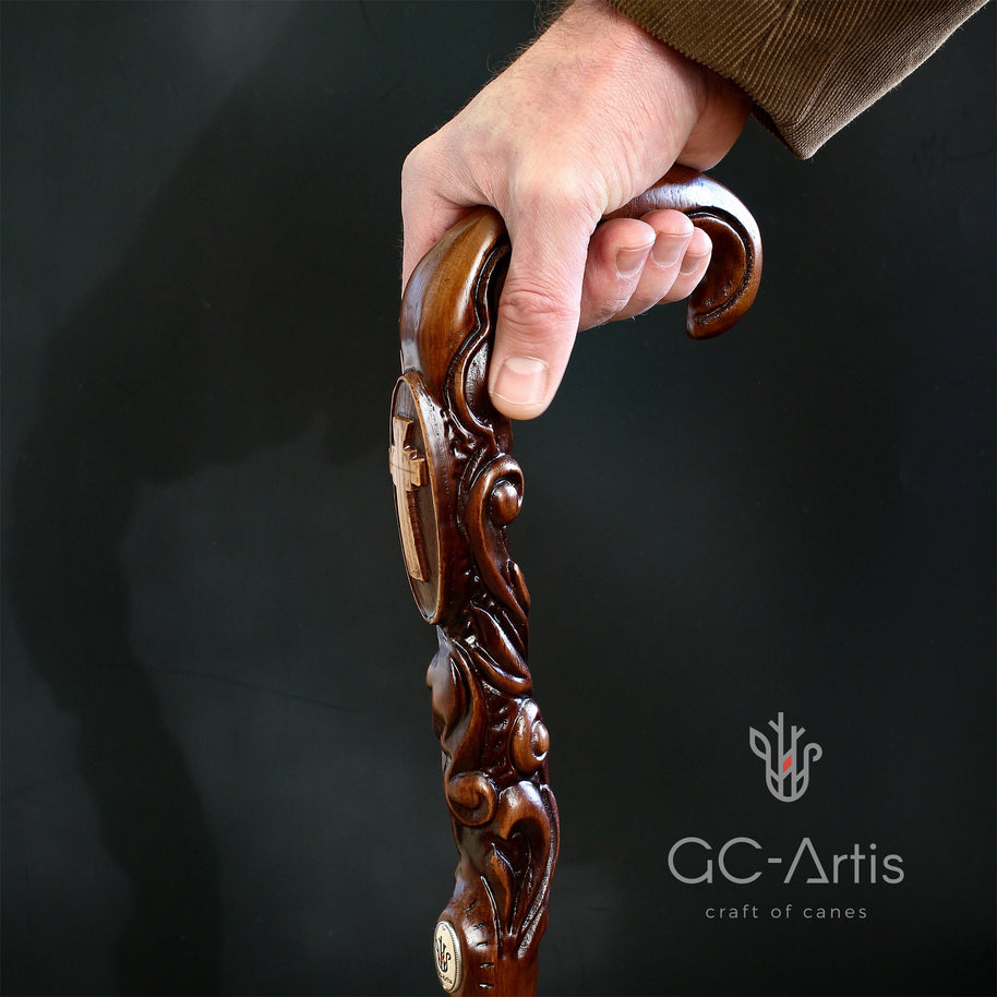 Christian Cross Wooden Walking Stick Cane
