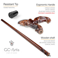 Ergonomic Palm Grip Handle Horse Wooden Cane Walking Stick 