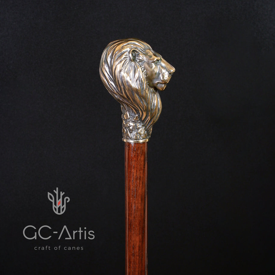 Bronze Lion Walking Stick Cane