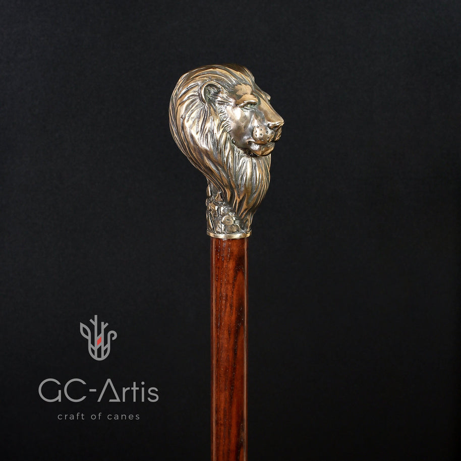 Bronze Lion Walking Stick Cane