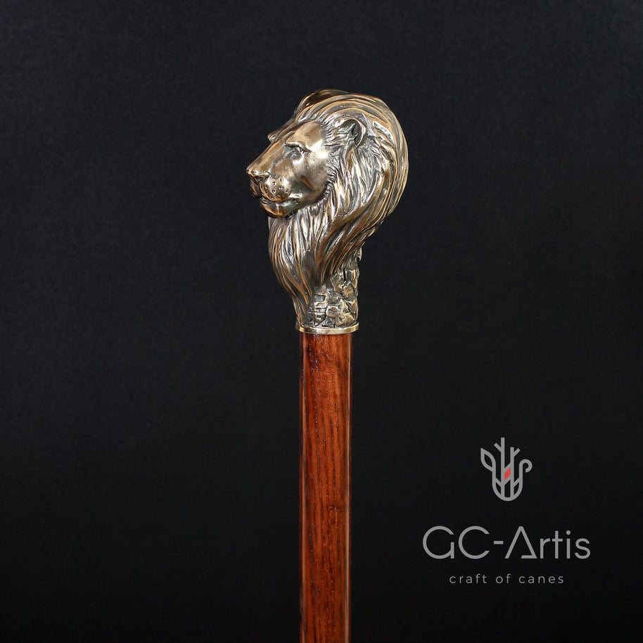 Bronze Lion Walking Stick Cane