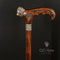 Lion Cane Walking Stick Bronze & Wooden 