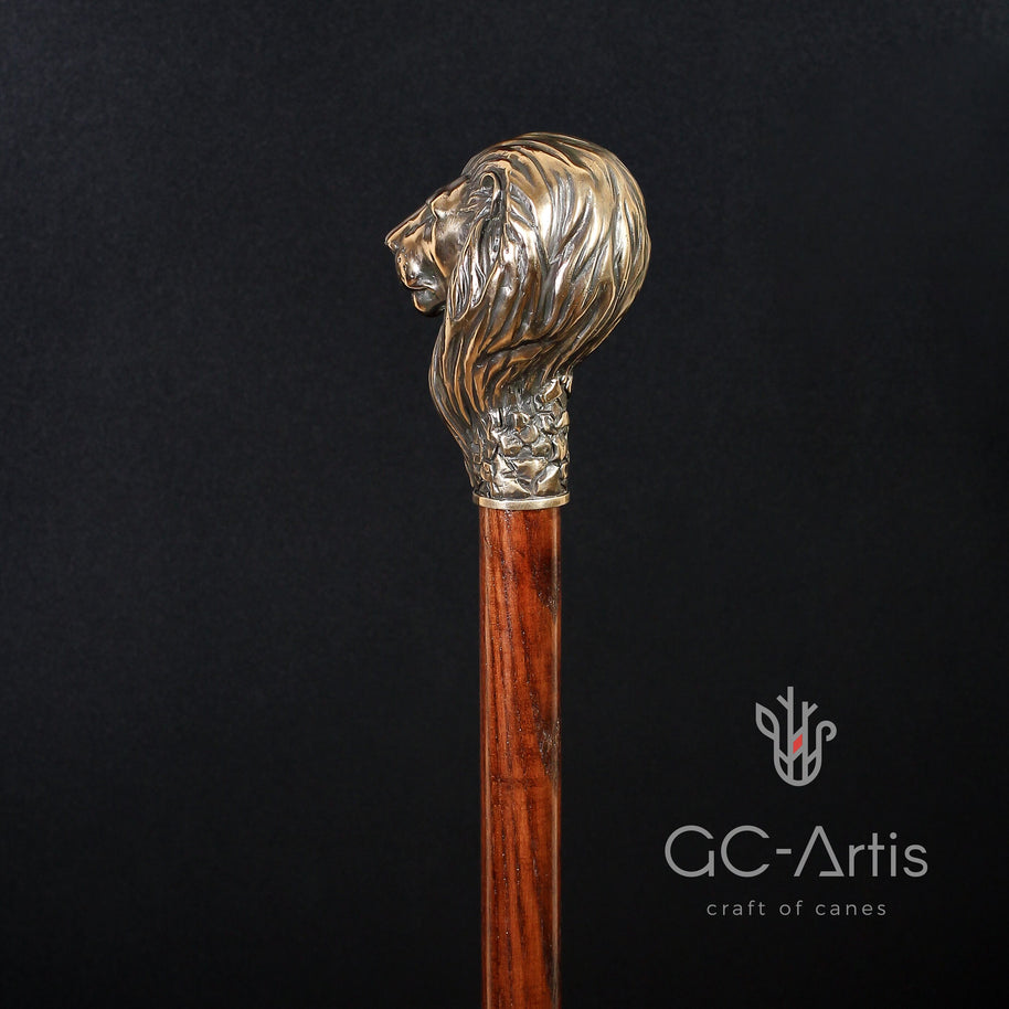 Bronze Lion Walking Stick Cane