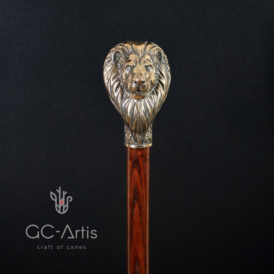 Bronze Lion Walking Stick Cane