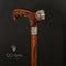 Lion Cane Walking Stick Bronze & Wooden 