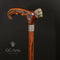 Lion Cane Walking Stick Bronze & Wooden 