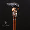 BLACK CROW & SKULL Cane Walking Stick Goth Style Wooden walking cane with hand carved handle Wood crafted handmade cane for men