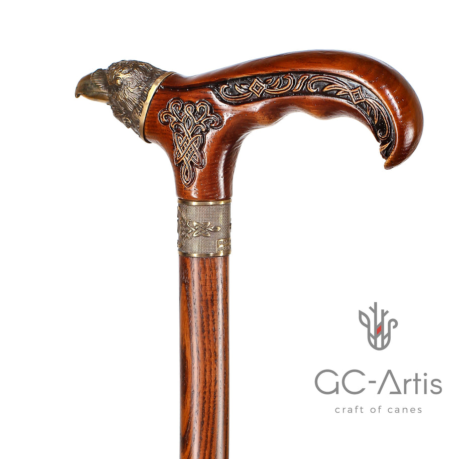 Raven Walking Cane wood & bronze