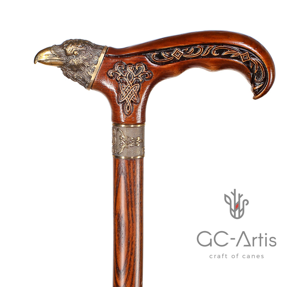 Raven Walking Cane wood & bronze