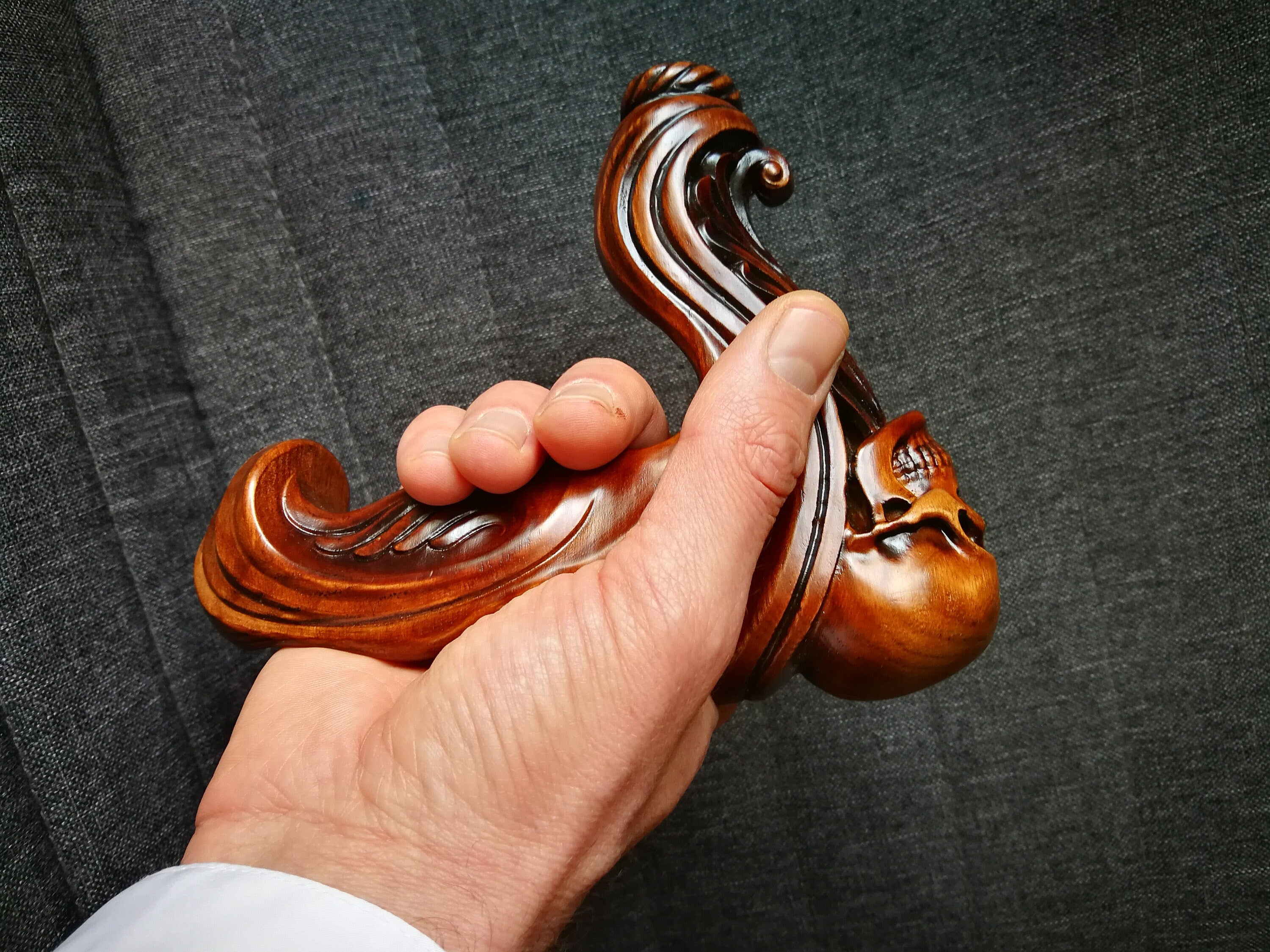 Replacement Ergonomic Wooden Handle for Walking Stick Cane without a shaft