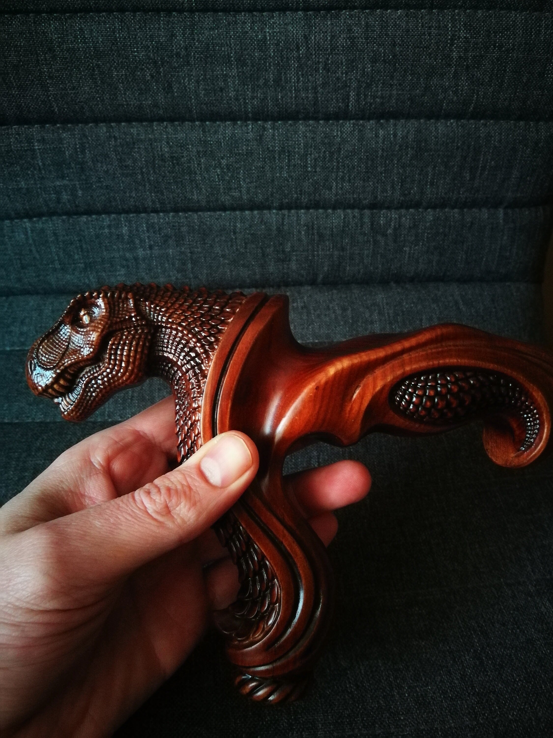 Replacement Ergonomic Wooden Handle for Walking Stick Cane without a shaft