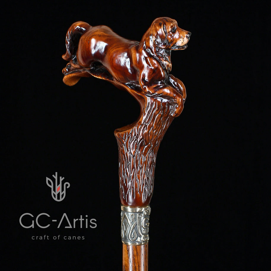 Labrador Dog Wooden Cane Walking Stick