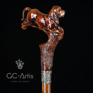 Labrador Dog Wooden Cane Walking Stick 