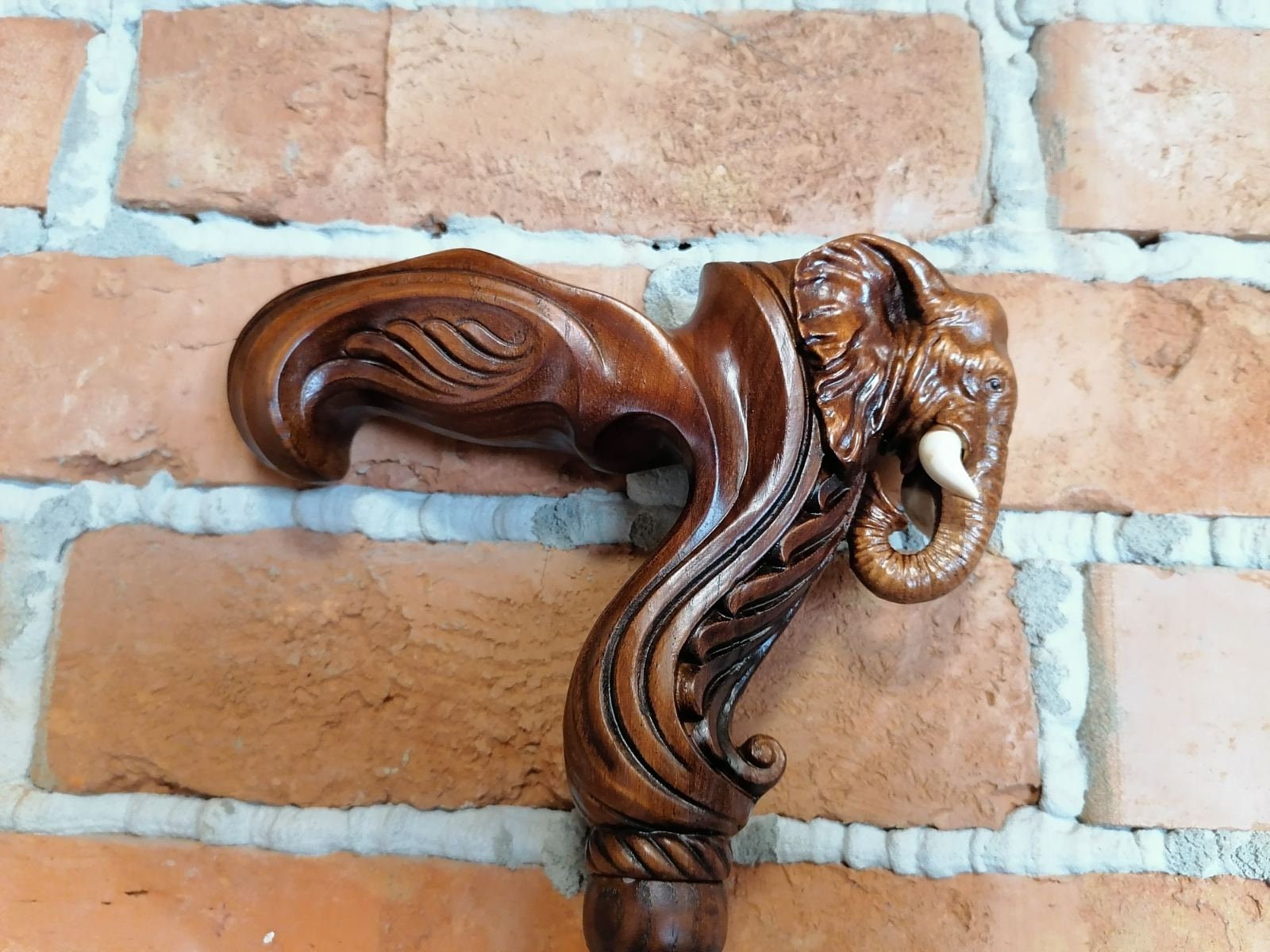 Replacement Ergonomic Wooden Handle for Walking Stick Cane without a shaft