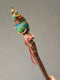 Wooden Walking Staff for Santa Claus wood carved walking stick cane with Reindeer Rudolph and Elves 