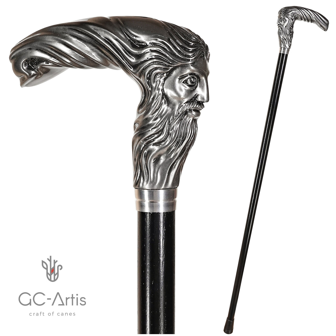 Zeus Walking Stick Cane Staff Stylish Art Stone Handle, wooden shaft Walking Cane for man women old people comfortable