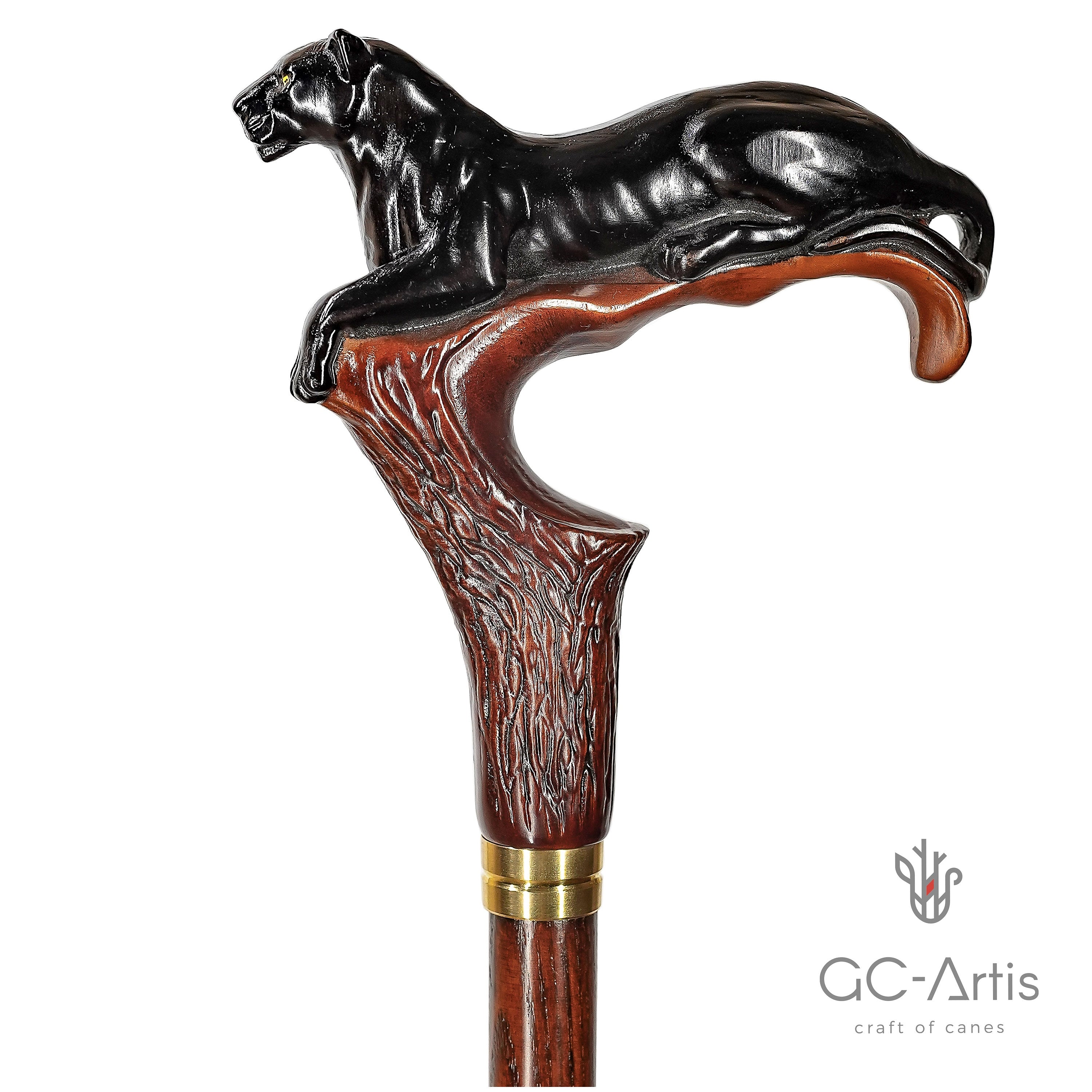 Dark Wooden Walking Cane Stick