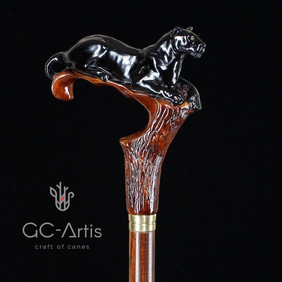 Dark Wooden Walking Cane Stick