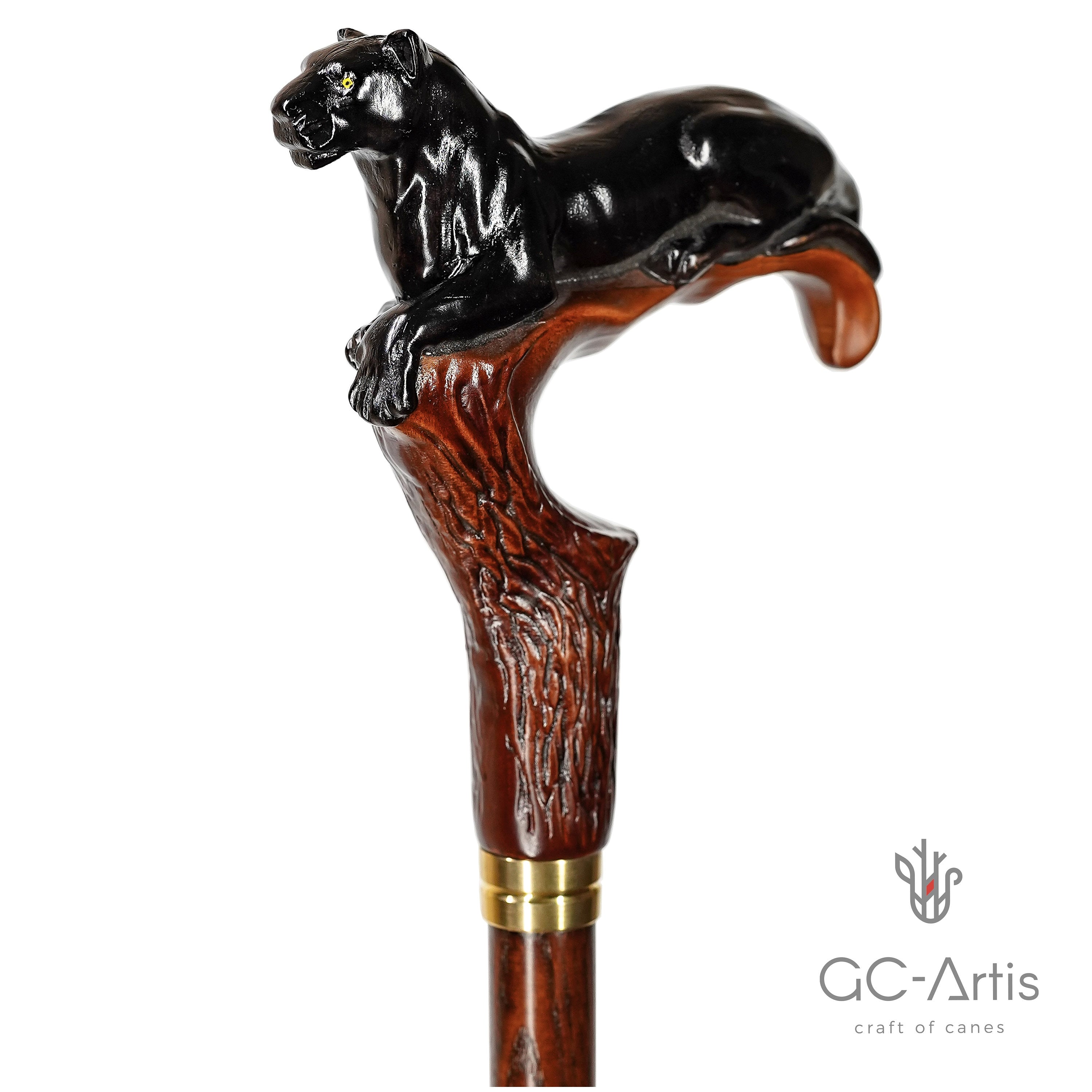 Dark Wooden Walking Cane Stick