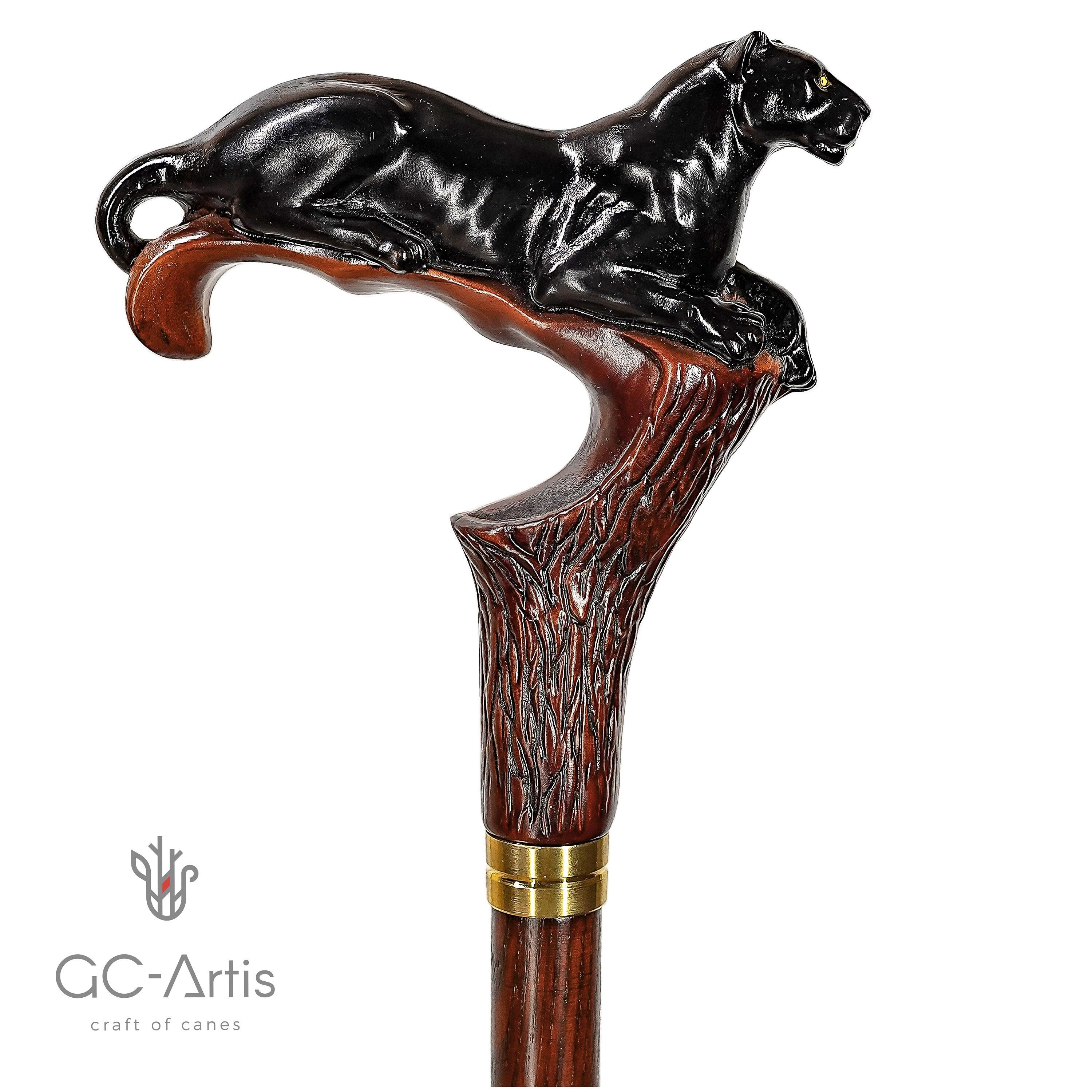 Dark Wooden Walking Cane Stick