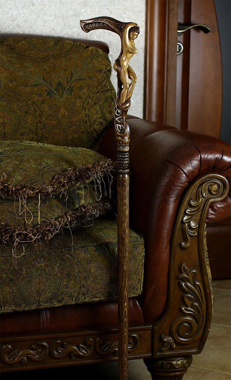LOVE SEXY Naked lady girl wood carved walking stick cane - GC-Artis Walking Sticks Canes