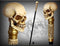 Skull Head Walking Stick Cane Steampunk goth style - GC-Artis Walking Sticks Canes