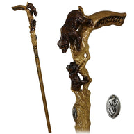 She Bear Mother with teddy bear Wooden Walking Stick Cane Light - GC-Artis Walking Sticks Canes